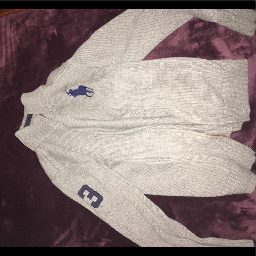 Gray/Navy Blue sweater/hoodie